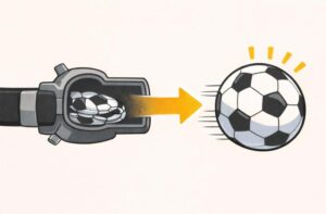 ②「あのベルトの中に、完成したボールは入らない」